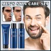 Mens Facial Skin Care Kit,Hydrating Mens Skincare Gifts Set,Nourishing Skin Care Kit for Men,Mens Face Moisturizer Wash Facial Lotion Kit for Fines Lines,Wrinkles,Dry Skin