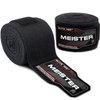 Meister MMA Elite 180" Premium Adult Hand Wraps for MMA & Boxing (Pair) - Black