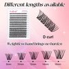 Lash Clusters DIY Eyelash Extensions 120 Clusters Lashes D Curl 0.07 Natural Individual Lash Extensions Mixed Tray False Eyelashes Soft & Strong Thin Band DIY at Home (F30-0.07D, 8-16mm)