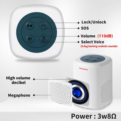 S SELDORAUK Dog Barking Alarm Motion Sensor - 1000 Feet Wireless Home Security Detector Door Bells Chimes Kit (Pack of 1Sensor+1Receiver)