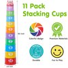 Wanonoo Stacking Cups Baby Toy Set, Stacking Toys for Toddlers 1-3 Stackable Blocks Nesting Game Montessori Developmental Toys Babies 6-12 12-18 Month, 1 Year Old Girl Christmas Stocking Stuffer Gifts