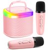HWWR Karaoke Machine for Kids, Mini Karaoke Machine with 2 Wireless Microphones & Disco Lights for Home Party, Kids Christmas Birthday Gifts, Music Toys for Girls Boys Age 3 4 5 6 7 8 9 10 11 12+