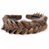 BOBIYA Wide Chunky Plaited Braided Headband Hair Band Synthetic Braid Hairpieces with Teeth Piano Two Tone Colors Accessories for Women Girl (W-Claybank)