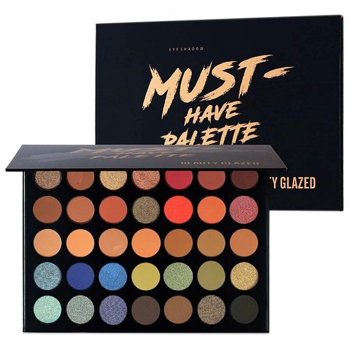 Make Up Eyeshadow Palette 35 Colors Blendable Chunky Pigmented Matte and Shimmer Pop Colors Eye Shadow Powder Waterproof Eye Shadow Palette Cosmetics Christmas Gifts