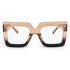 FEISEDY Fashion Oversized Blue Light Glasses for Women Anti Fatigue Thick Square Computer Eyewear B2381