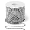 33 Feet Stainless Steel Double Cuban Link Chain Roll, 2.88mm Width 304 Stainless Steel Curb Chains Spool Bulk for Jewelry Making Chain