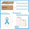 CrateGurus Co. 600 Pcs Light Blue Cancer Awareness Ribbon Temporary Tattoo Stickers Graves Thyroid Disease Lymphedema Prostate Cancer Awareness Products for Trisomy 18 Cushing Syndrome Chronic Illness