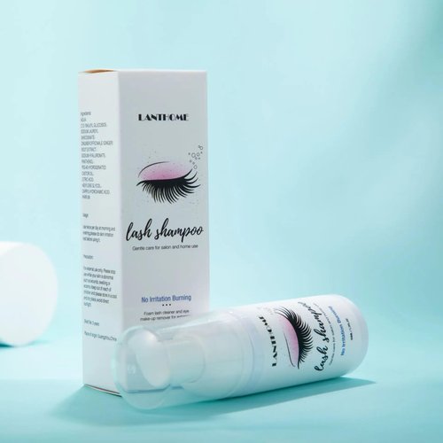 LanHome Eyelash Extensions Shampoo Kit/Eyelash Extension Glue Eye Lash Cleaning Foam Pump Design No Stimulation Makeup Cleansing Foam.1.69oz. F.REE Gift