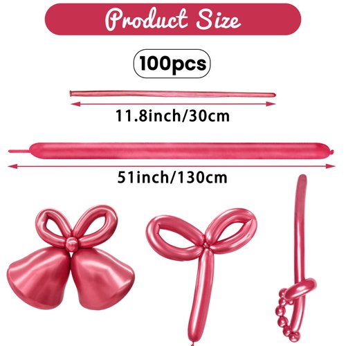 HYKJNBW 260 Balloons for Balloon Animals, Long Balloons Art Kit for Twisting, Skinny Modeling Balloons Supplies for Birthday Party Wedding Festival Decorations 100pcs