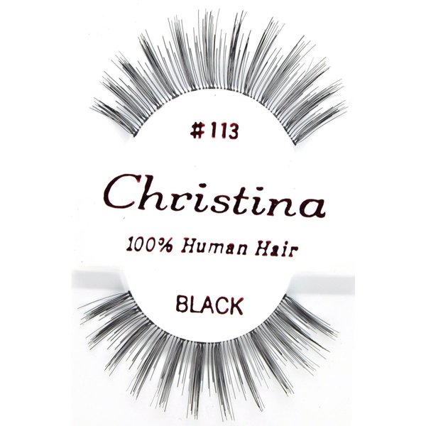 6X #113 Christina 100% Human Hair Fake Eyelashes