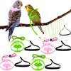 Shappy 4 Pieces Pet Parrot Bird Harness Leash Adjustable Bird Flying Harness Traction Rope with Cute for Parrots Pigeons Budgerigar Lovebird Cockatiel Mynah Outdoor Training Toy (Green, Pink,XS)
