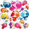 Roaqua 20 Packs Push Fidget Bubble Bulk Turtle Mini Pop Keychain Fidget for Teens and Kids,Small Birthday Easter Party Favors Supplies and Classroom Student Prizes Gifts