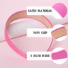 Bmobuo 1.3 Inch Wide Headbands for Women Girls, Pink Headband Women Fashion Head Bands for Women's Hair Costumes Headband Pink Accessories Diademas Para Mujer