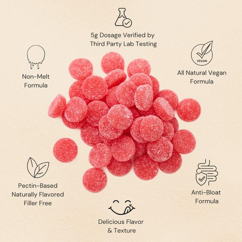 Creatine Monohydrate Gummies - 5000mg Watermelon Flavored Creatine Supplement for Men & Women - Supports Muscle Gain, Energy, Pre and Post Workout, Focus & Cognition, Recovery (120 count, 30 servings)