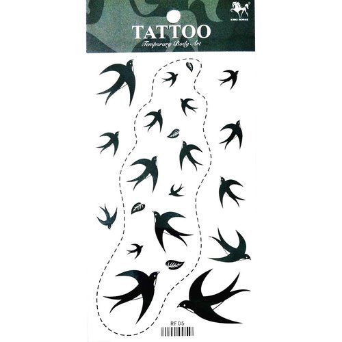 Tattoos 2 Sheets Black Bird Dove fly Temporary Fake Tattoos Fantasy Fashion Women Sexy Body Painting Tatoo Sticker for Kid Teens Men Women