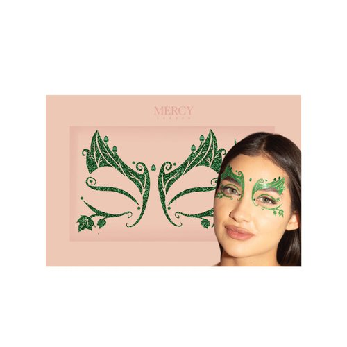 Poison Ivy Leaf Face Jewels by Mercy London Green Costume Accessories Face Gems Jewels All In One Halloween Headpiece Stick On