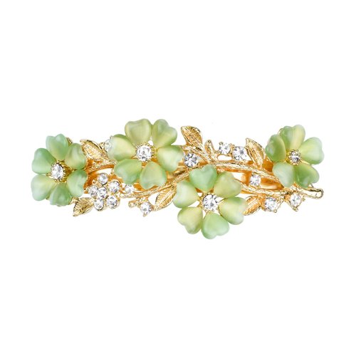 Flower Opal Pearl Hair Barrettes, Vintage Wedding Rhinestone Hair Clips, Fancy Crystal Hair Pins, Elegant Ponytail Holder, Sparkly Hairgrip Hair Headwear Accessories for Women Girls Bride Bridesmaid