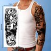Full Arm Temporary Tattoo for Men, 12 Sheets Skull Skeleton Sleeve Tattoos Temporary, Fake Tattoos That Look Real, Tigers, Dragon, Koi, Lion