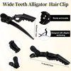 Magnetic Wrist Sewing Pincushion Pin Holder Wristband Pin Cushion Holder with 2 Pieces Stainless Steel Pintail Rat Tail Comb, 5 Pieces Wide Teeth Alligator Sectioning Hair Clip for Hair Sewing (Black)