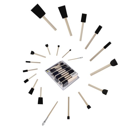 conda 50 Pack 0.5"-2" Different Size Assorted Foam Brush Set Wood Handle Paint Brush Set- Lightweight, Durable, Great for Acrylics, Stains, Varnishes, Crafts