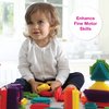 Edushape Young Brix Interlocking Baby Building Blocks - 36 Pcs Baby Blocks Interlocking Bricks in Reusable Storage Box - Stacking Blocks for Young Babies and Toddlers - Daycares Preschool Supplies
