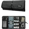 ProCase Electronic Organizer Cord Pouch, Travel Cable Charger Phone Accessories Bag Organizer Roll up Tech Carrying Case for USB Cables SD Memory Cards Earphone Flash Hard Drive -BlackPlaid
