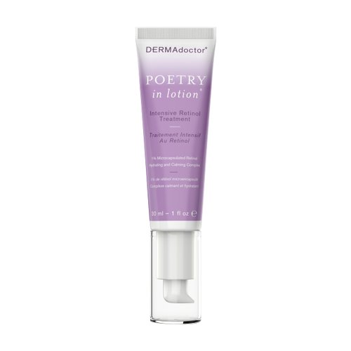 DERMAdoctor Dermatologist Formulated Poetry In Lotion Intensive 1% Retinol Cream; Discoloration Correcting, Resurfacing, Anti Wrinkle Face Cream. Dark Spot Remover & Acne Treatment - 1.0 fl oz