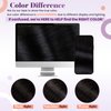 LaaVoo Hair Extensions Clip ins Real Human Hair Jet Black Clip in Hair Extensions Black Women 16 Inch Clip in Hair Extensions Real Human Hair Silky Straight Double Weft 5pcs 80G
