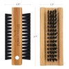 Wooden Cleaning Finger Nail Brush with Nylon Charcoal Bristles & Hanging Rope - Double-Sided Fingernail Brush for Scrubbing Fingernails and Toes (Beechwood)