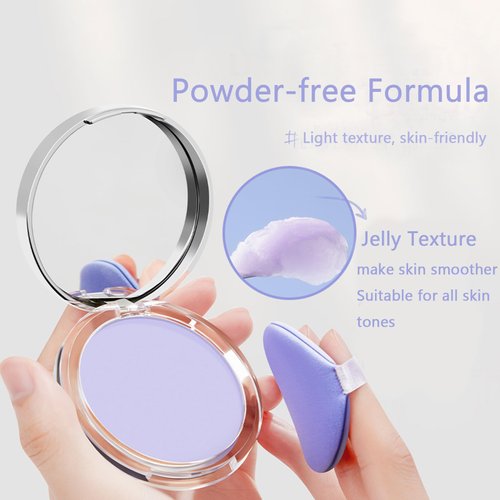 Matte Powder, Jelly Matte Powder Oil with Mini Powder Puff, Matte Setting Powder for Silky Blurring Oil Control Long-Lasting Makeup, Creates Soft