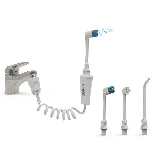 Water Flosser SOWASH TRIO, Faucet Oral Irrigator Dental Water Floss, It Connects Directly to The Faucet, Non-Electric Dental Irrigator, With Vortice tip+Vortice Brush tip+Waterjet tip, Italian Product