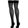 NuVein Sheer Compression Stockings for Women, 15-20 mmHg Support, Medium Denier, Thigh High, Closed Toe, Black, Small