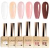 CANNI 9ml Hema-Free Gel Nail Polish Set- 6Pcs Jelly Nude Pink Neutral Transparent Milky White Colors Gel Polish Kit, Soak Off LED Nail Gel Manicure Kit DIY at Home Salon Gifts for Women Girls