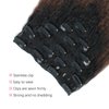 MIMIESEAT Ombre Kinky Straight Clip for Black Women Human Hair Kinky Straight Hair Clip in Extensions Natural Color to Dark Brown 120 Grams 7 Pcs with 17 Clips 16 Inch
