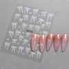 6pcs Cute Bow Nail Stickers for Women White Bow Nail Sticker Pink Bow Nail Decals for Nail Art Supplies 3D Nail Art Stickers Embossed Bow Stickers for Nails Bowknot Sticker Nails Stickers Nail Bows