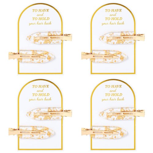 8PCS No Bend Hair Clips Bridesmaid No Crease Hair Clips Gold Glitter Makeup Creaseless Hair Clips Styling Hair accessories for Bride Women Girls