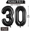 40 Inch Black 30 Number Balloons, Jumbo Foil Balloons for 30th Birthday Party Decorations Supplies / 30th Anniversary Event
