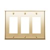 ENERLITES Metal Decorator Switch or Outlet Metal Wall Plate, Stainless Steel 201, Corrosion Resistant, Size 3-Gang 4.50" x 6.38", 7733-PB, Polished Brass, Gold