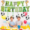 KORHONEN Soccer Party Decorations, Soccer Birthday Party Decorations Includes Happy Birthday Banner and Soccer Hanging Swirl for Kids Boy, Soccer Theme Party Decorations Supplies