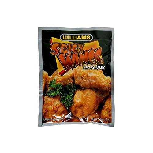 (2 Pack)-Williams Spicy Wings Hot Seasoned Coating Mix, 5 oz. each