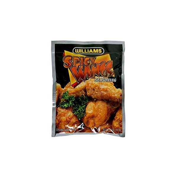 (2 Pack)-Williams Spicy Wings Hot Seasoned Coating Mix, 5 oz. each