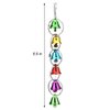 Hypeety Parrot Chew Toys Swing Colorful Bells Chandelier Bird Hanging Toy Parrot Cage Craft Toys Cages African Grey Conure Cockatiel (A)