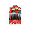 TINYMILLS 24 Pcs Christmas Holidays 2 in 1 Stackable Stacking Crayon with Extra Stamper Topper, Kids Party Favors, Goodie Bag Stuffers, Classroom Rewards, Prizes