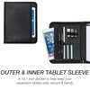 Samsill Professional Padfolio, Faux Leather Junior Portfolio with Zipper, 10.1 Inch Tablet Sleeve, with 7 x 10 Inch Notepad, Black