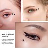 Ownest 3 Pcs Double-sided Liquid Eyeliner Pen,with Eye Makeup Stamp Super Slim Gel Felt Tip High Black Pigment,Waterproof Smudgeproof Long Lasting Eyeliner Eye Tattoo Makeup Tool