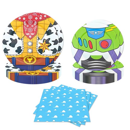 BINQOO Cartoon Blue Sky White Clouds Plates Napkins Total 40Pcs Serve 10 Kids Birthday Party Boy Baby Shower Tableware Set Clouds Sky Dinner Plates Dessert Plates Napkins Supplies