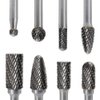 Carbide Burr Set 8pcs JESTUOUS 1/4 Inch Shank Diameter Double Cut Rotary Files Metal Grinding Polishing Carving Tool Drill Bits for Die Grinder Kits