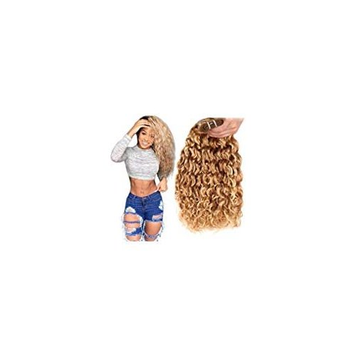 FASHION LINE Brazilian P27/613 Water Wave Blonde Human Hair Extensions Unprocessed Human Hair Bundles Weft 1PC 100g Piano Color (20")