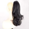 DIGUAN 13 Inches Ombre Claw Clip In Wavy Loose curly Synthetic Wrap Around Ponytail Extensions Short Pony Tail Clip In Extensions for Women Girl 4oz/115g (Natural Black)