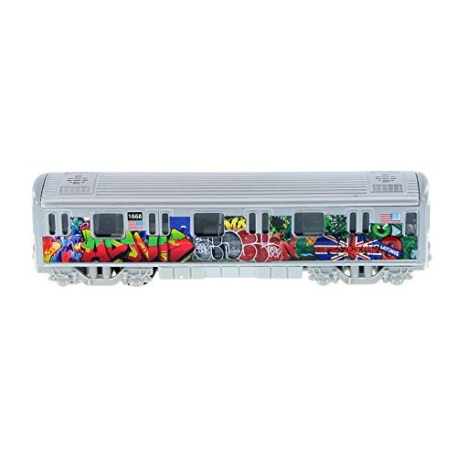 MTA New York City Metro Subway with Latino Union Jack Graffiti 7" Diecast Model 1:100 Scale
